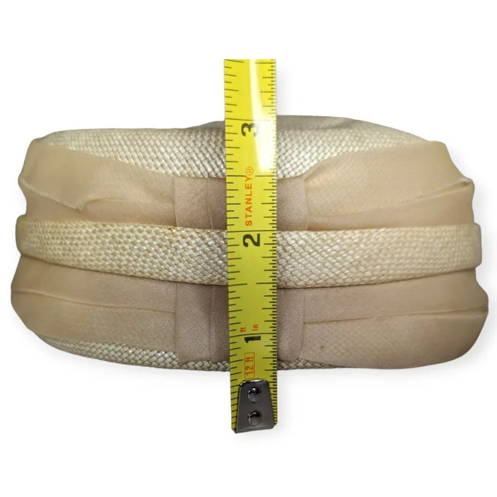Vintage Ivory Pill Box Hat with Faux Pearl Accent - Picture 11 of 11